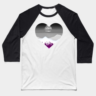 Asexual mountainscape subtle heart Baseball T-Shirt